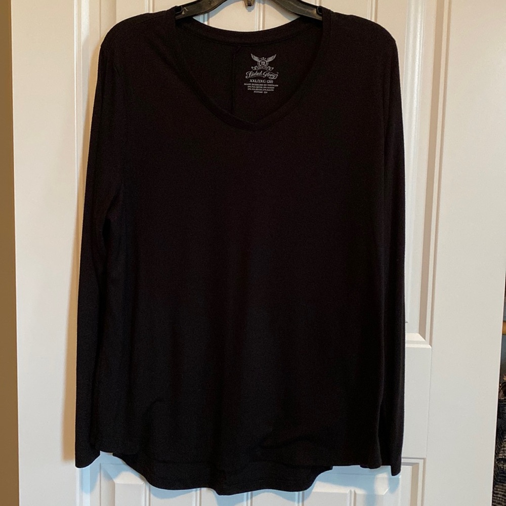Faded Glory Long Sleeve V-Neck Top
